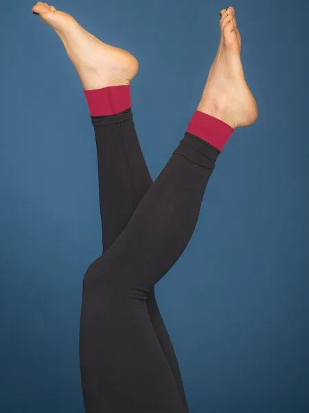 nice to meet me nice to meet me Essential Legging . Biobaumwolle, Color block pink, – Produktbild 1 von 2