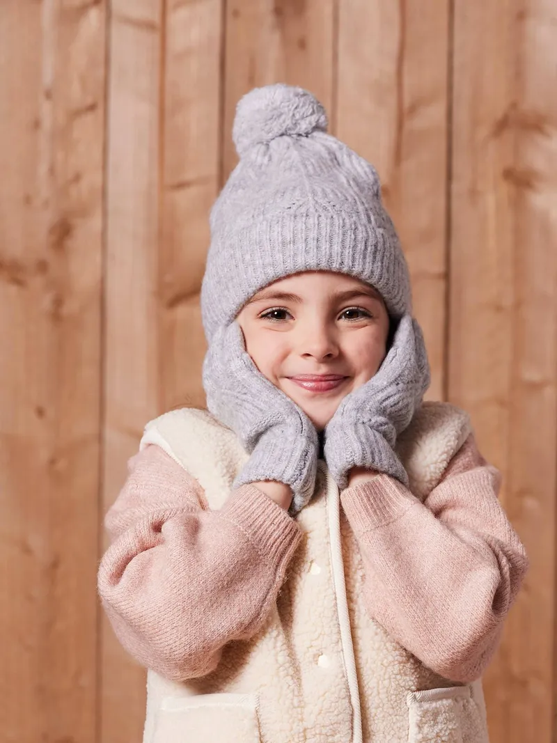 Vertbaudet Mädchen Set, Grau meliert, – Produktbild 2 von 4