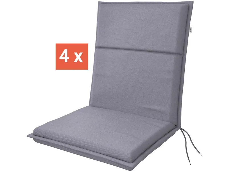Doppler doppler Auflage "LIFE" für Niederlehner, 4er-Pack, 100x48x4 cm, Polyester, grau/blau – Produktbild 1 von 1