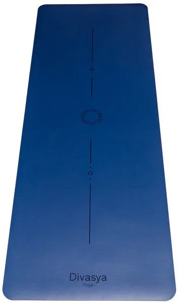 Divasya Divasya Yogamatte Naturkautschuk | rutschfester japanischer Grip | 6 Farben | Gurt & Hülle, Blau, – Produktbild 2 von 4