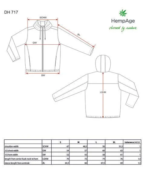 HempAge HempAge Hanf Kapuzenjacke, Grau (dark), – Produktbild 4 von 4