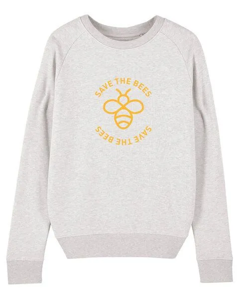 University of Soul University of Soul Damen Sweatshirt aus Bio-Baumwolle "Save the Bees", Creme grau meliert, – Produktbild 1 von 2