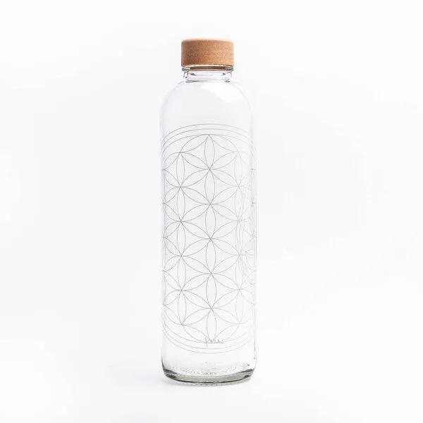 Carry Bottles Carry Bottles Glastrinkflasche 1.0l, Flower of life, – Produktbild 1 von 4