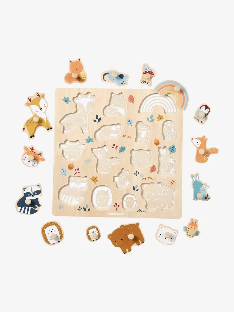 Vertbaudet Baby Steckpuzzle WALDFREUNDE aus Holz FSC®, Orange, – Produktbild 4 von 4