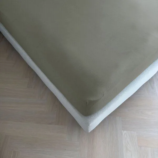 Kayori Kayori Topper Spannbetttuch Baumwollsatin, Graugrün, – Produktbild 1 von 4