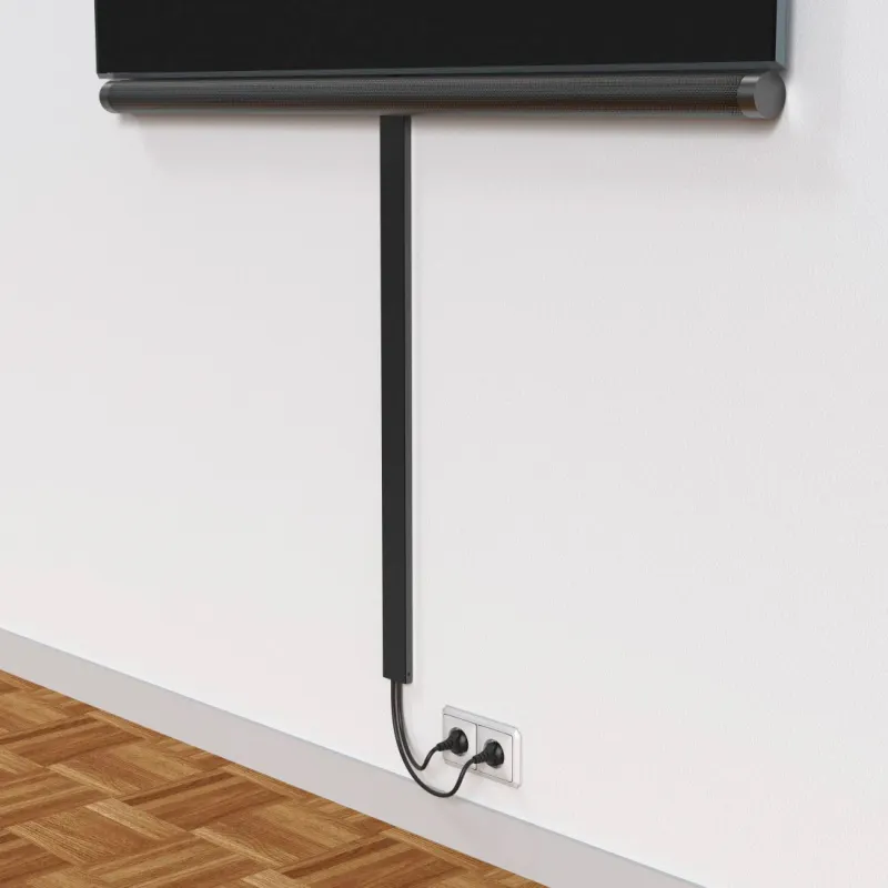 Hama Hama Kabelkanal aus Metall, magnetisch, 90 x 5,6 x 1,6 cm, Schwarz, – Produktbild 4 von 6