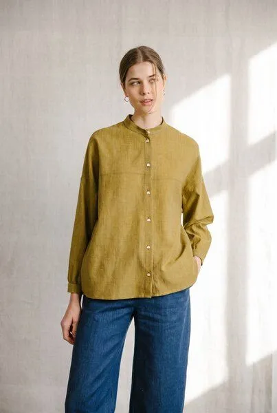 Jyoti - Fair Works Jyoti - Fair Works Baumwoll Bluse Hawali, Dijon, – Produktbild 4 von 4