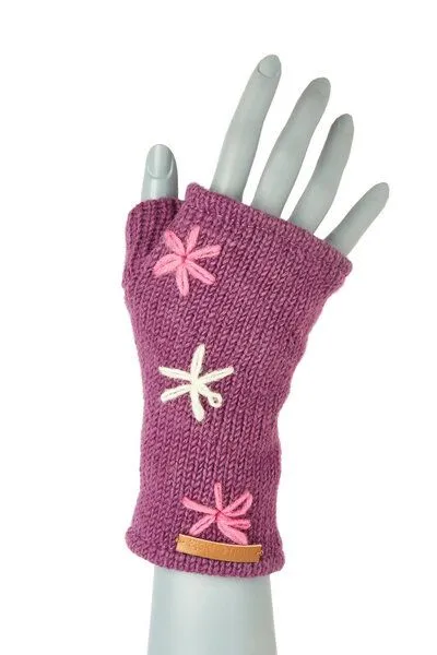 short'n'pietz short'n'pietz Handstulpen aus Schurwolle für Kinder, handgestrickt, Lila, – Produktbild 2 von 2