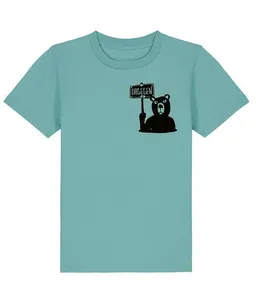 päfjes päfjes Der Bär ist DAGEGEN! Du auch? - Kinder T-Shirt aus Baumwolle Fair - Siebdruck – Produktbild 1 von 1