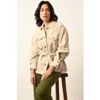 EKYOG EKYOG Bio-Damen-Hemdjacke "RANDAN" mit Taillengürtel, vanille, Gr. XS – Produktbild 1 von 1