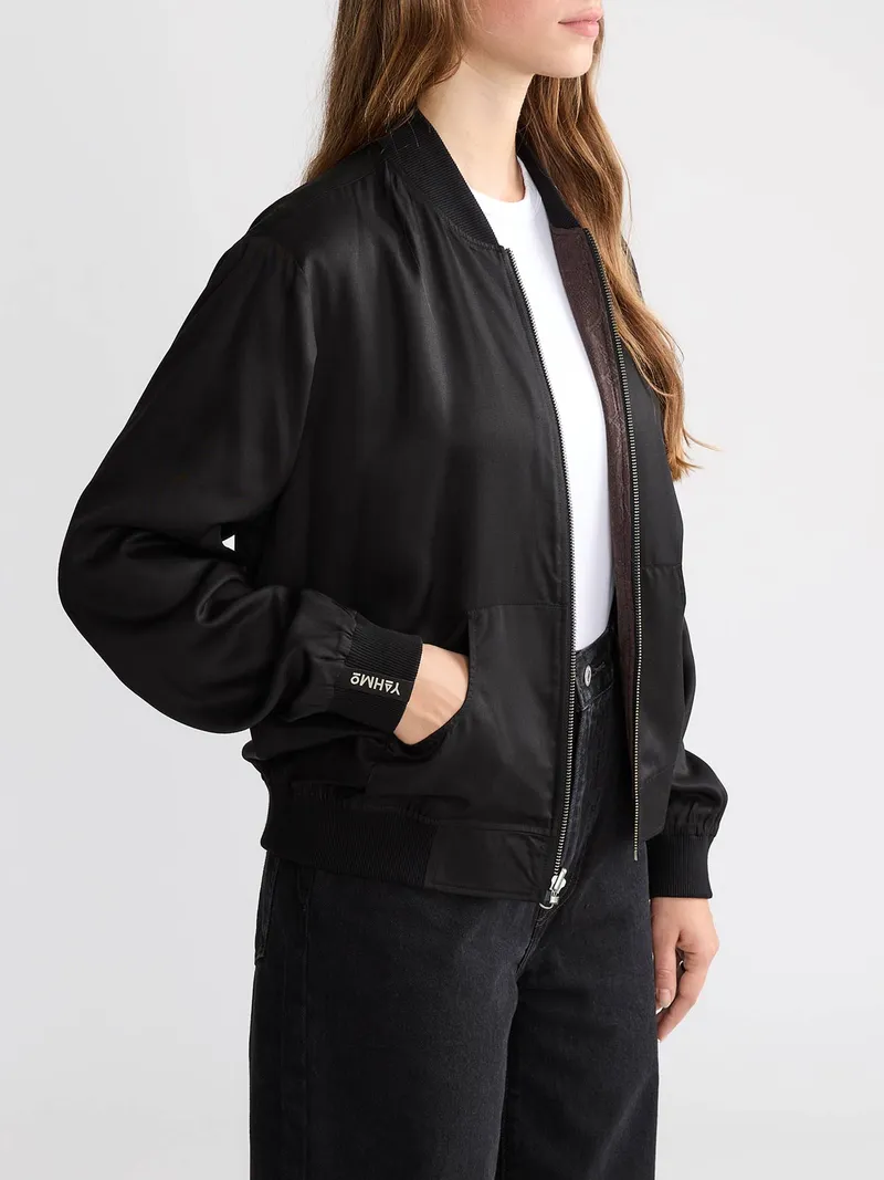 Yahmo Yahmo Damen vegan Jacke Bomber Reversible Ruth Cobra/Schwarz, Schwarz, – Produktbild 1 von 2