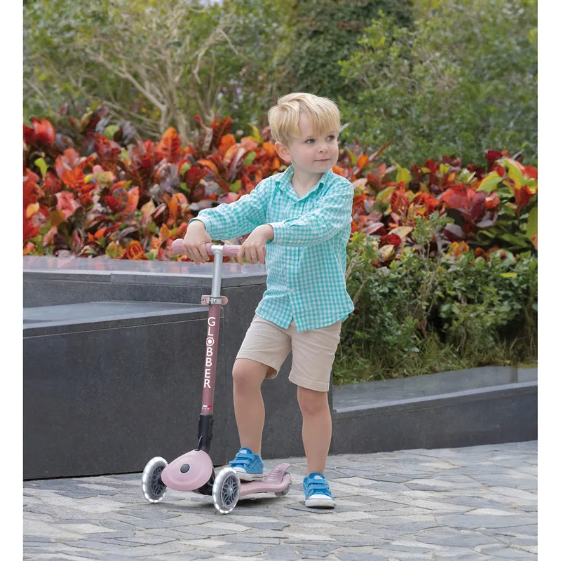 Globber Globber Scooter PRIMO Foldable Lights ECO, Rosa, – Produktbild 1 von 3