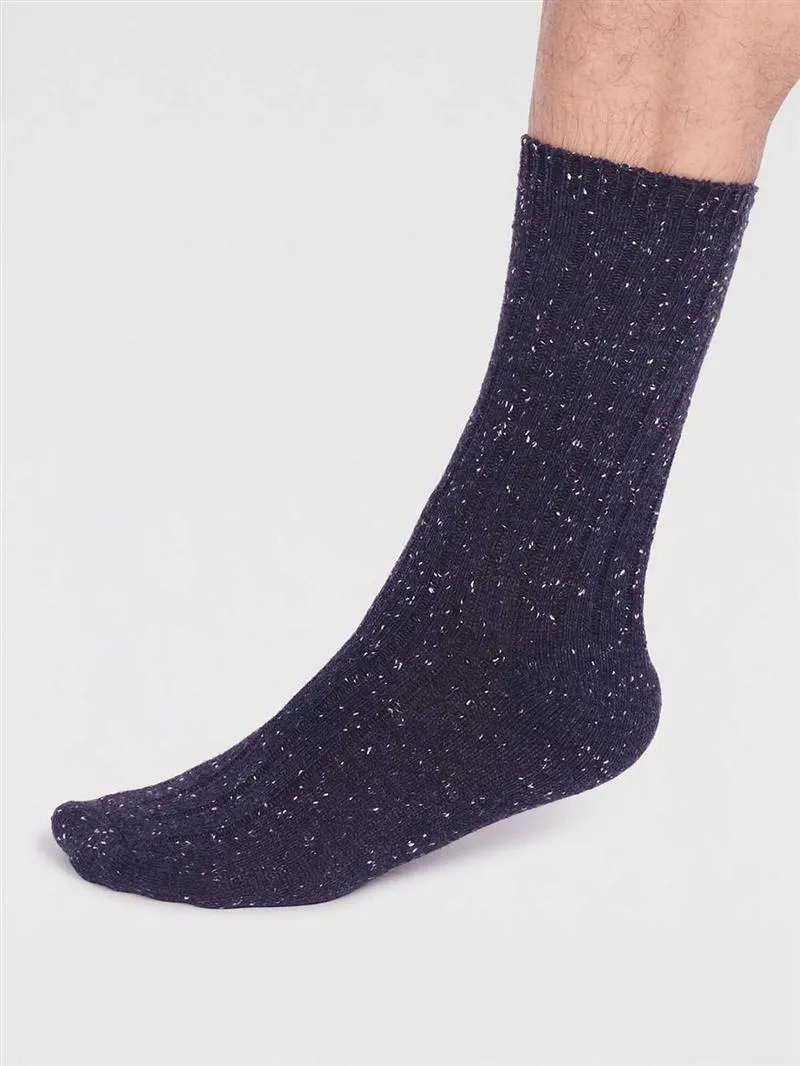 Thought Gerippte Socke Modell: Aaron Blend Fleck mit Wollanteil, Navy, – Produktbild 1 von 1