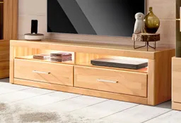 OTTO home Lowboard Ribe,140cm breit,38cm hoch mit 2 Klappen,Oberplatte aus Massivholz, Holz massiv, Holzwerkstoff, Metall Griffe,2 Klappen – Produktbild 1 von 1