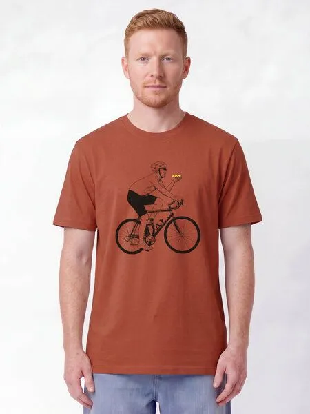 watapparel watapparel T-Shirt Unisex Fahrrad und Pizza, Heritage brown, – Produktbild 2 von 2