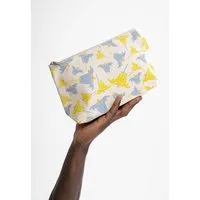 MELA Große Kosmetiktasche | von MELA | Fairtrade & GOTS zertifiziert, Greige / bellflower print, – Produktbild 1 von 1