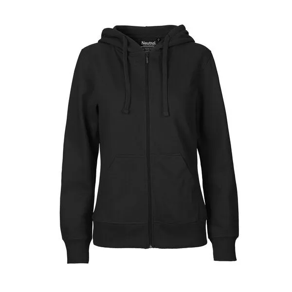 HANDGEDRUCKT HANDGEDRUCKT "Teeny Weeny Goblin" Frauen Zip-HOODY aus reiner Biobaumwolle (kbA), Schwarz, – Produktbild 2 von 4