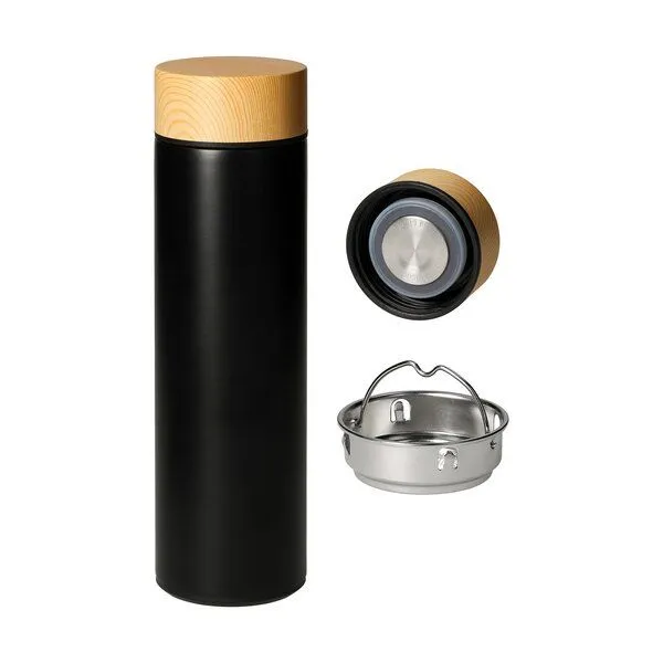 elasto elasto Vakuumflasche "Astana" - 450 ml Edelstahlflasche mit Siebeinsatz – Produktbild 2 von 5