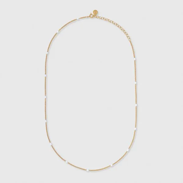 fejn jewelry fejn jewelry Kette 'dot' - mit Punkten und Emaille, White / gold, – Produktbild 1 von 4