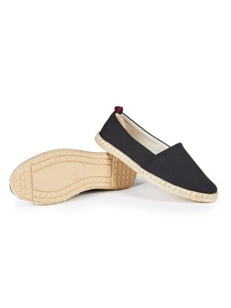 Will's Vegan Store Will's Vegan Store Recycelte Espadrille-Loafer, Schwarzes segeltuch, – Produktbild 4 von 4