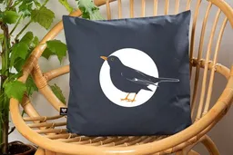Hirschkind Hirschkind Bio-Kissenbezug 'Amsel' dunkelgrau, 40*40 cm – Produktbild 1 von 1