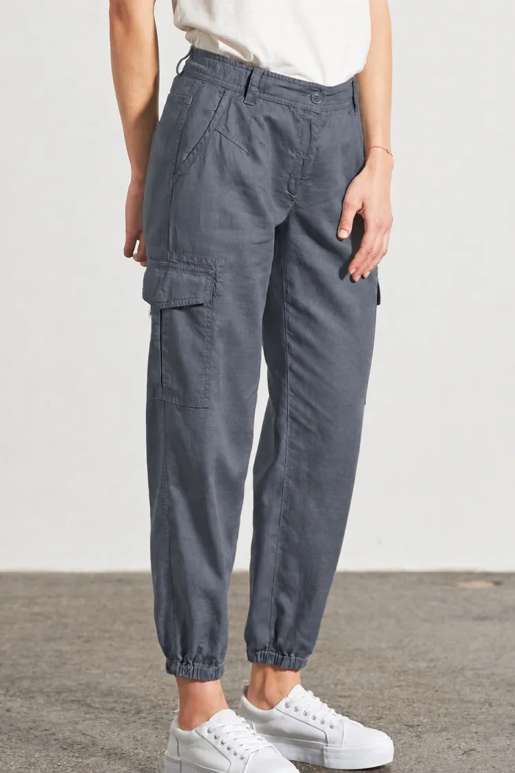 HempAge Hempage Damen vegan Sportliche Cargohose Dunkelgrau, Grau, – Produktbild 2 von 2