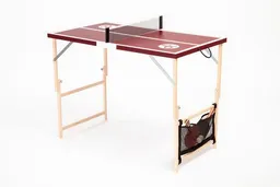 DISH TENNIS DISH TENNIS DER BURGUNDY dunkelrotfarbene Mobile Mini Tischtennisplatte - MADE IN AUSTRIA – Produktbild 1 von 1