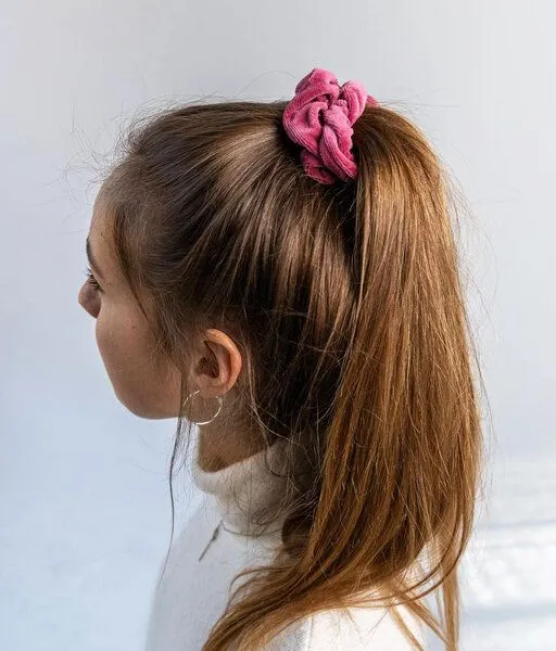 obumi Obumi Scrunchie Samt - Bio Baumwolle, Dusty rose, – Produktbild 2 von 4