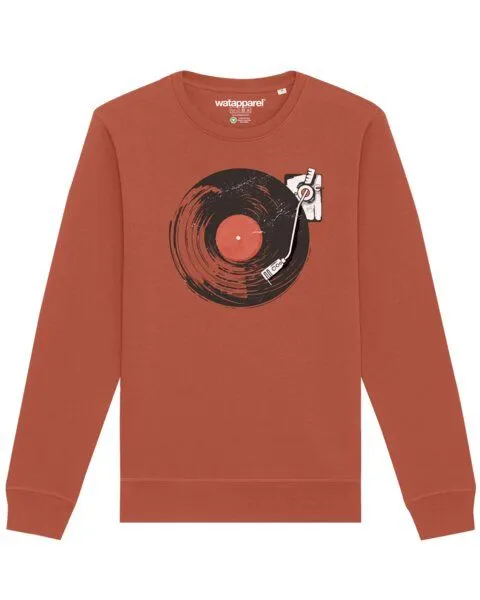 watapparel watapparel Sweatshirt Unisex Schallplatte, Heritage brown, – Produktbild 1 von 3