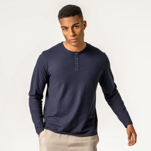 Living Crafts Living Crafts Henley Shirt - THOMME, Deep sea (blau), – Produktbild 1 von 4