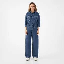 DAWN ROS Overall Minimal Stretch - Boxy - Vintage Blue - Vintage Blue / M – Produktbild 1 von 1