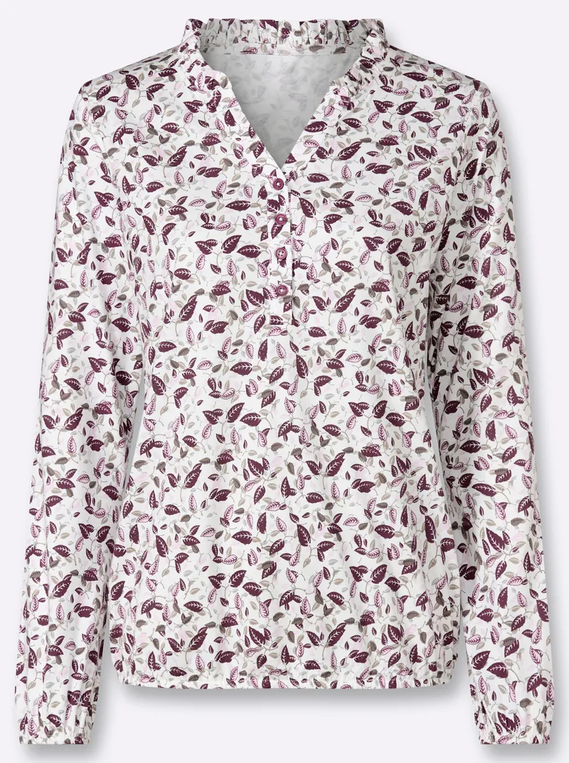 Witt Print-Shirt ecru-burgund, Ecru-burgund, – Produktbild 1 von 2