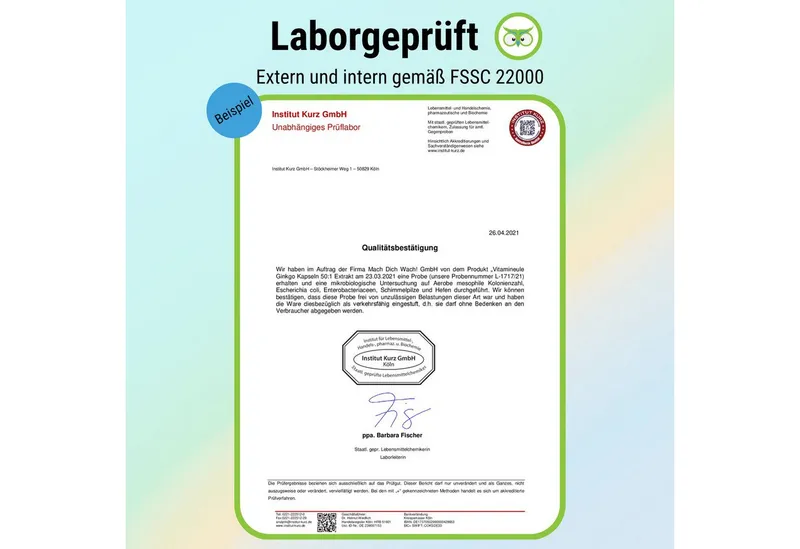 Vitamineule Ginkgo Kapseln - 120 mg 50:1 Ginkgo Extrakt - Kapsel – Produktbild 4 von 4