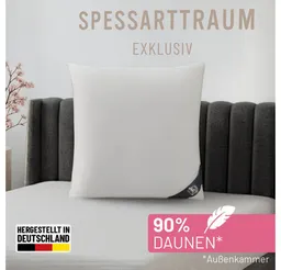 Spessarttraum Spessarttraum 3-Kammer-Kopfkissen Exklusiv, Kissen in verschiedenen Größen erhältlich, Füllung: 90% Daunen / 10% Federn, Klasse 1, Downpass zertifiziert (Außenkammern), Bezug: 100% Baumwolle, Made in Green, Hausstauballergiker geeignet, Deko-, Kuschel- und Kopfkissen mit guter Stützkraft. Made in Germany – Produktbild 1 von 1