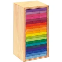 Glückskäfer Bauturm Holzbausteine bunt 60-teilig, Natur, mehrfarbig, – Produktbild 1 von 1