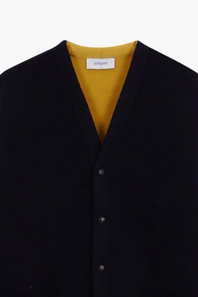Unfeigned Unfeigned Winter Cardigan Navy / Mustard – Produktbild 1 von 4