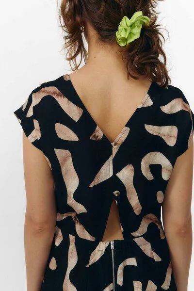 SUITE13LAB Suite13lab Damen-Midikleid TINTO im Stones-Print, Schwarz, – Produktbild 4 von 4