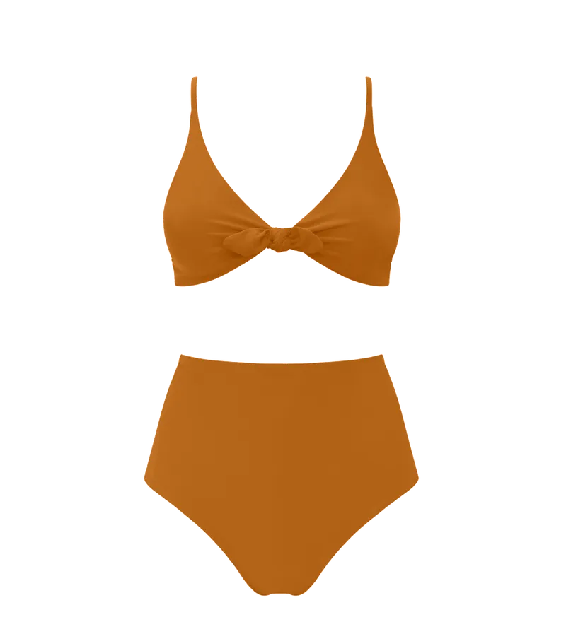 Anekdot Anekdot Damen vegan Bikiniset Leona & Core Hohe Taille, Dunkelgelb, – Produktbild 1 von 2