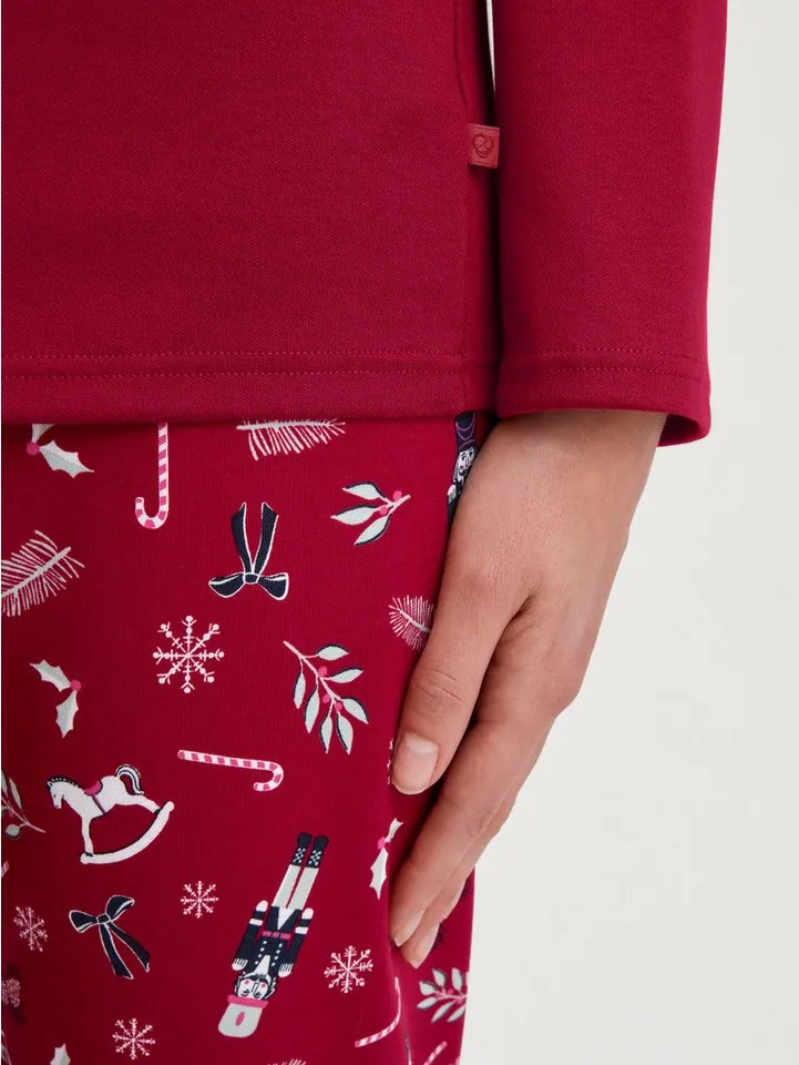 CALIDA CALIDA Pyjama Family & Friends Damen (2 tlg) weich, wärmend und komfortabel, Rot, – Produktbild 4 von 5