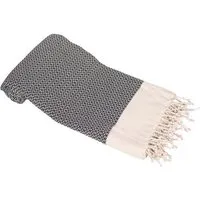 A&R Textile A&R Textile A&R Hamamtuch Saunatuch Badetuch Strandtuch "Kemer" Handtuch zweifarbig 100 x 180 cm, Schwarz/creme, – Produktbild 1 von 1