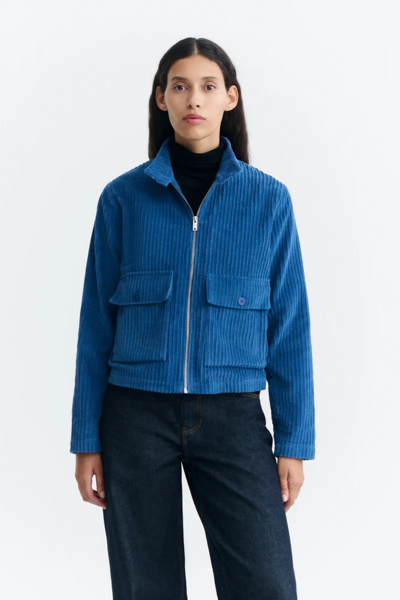 thinking mu Thinking MU Damen vegan Jacke Aus Cord Delia Blue, Blau, – Produktbild 2 von 2