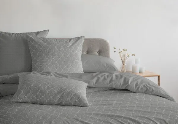Nature by Adam Nature by Adam Bettwäsche 2tlg aus 100% Bio-Baumwolle - Made in Germany - Indian Cortezada Light, Dunkelgrau, – Produktbild 3 von 4