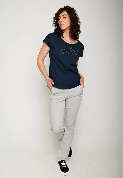 GreenBomb GREENBOMB Nature Contours Cool - Lässiges T-Shirt aus Bio-Baumwolle / hochwertiger Print / GOTS / Fair & Vegan, Blau (marineblau), – Produktbild 4 von 4