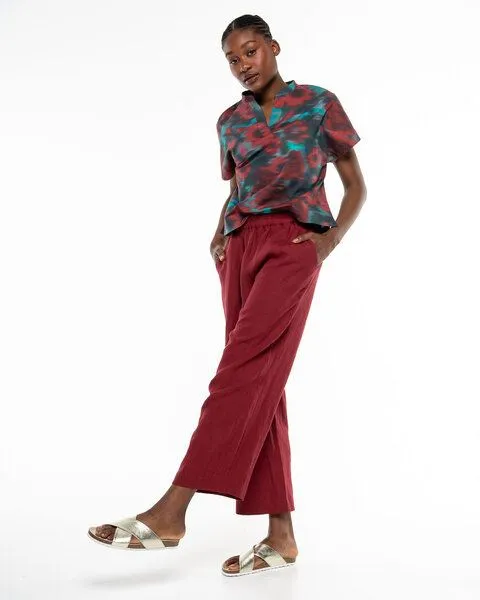 Alma & Lovis Alma & Lovis Lässige Leinen Hose im modern Italian-Look | Leinen Straight Pants, Rumba (rot), – Produktbild 4 von 4