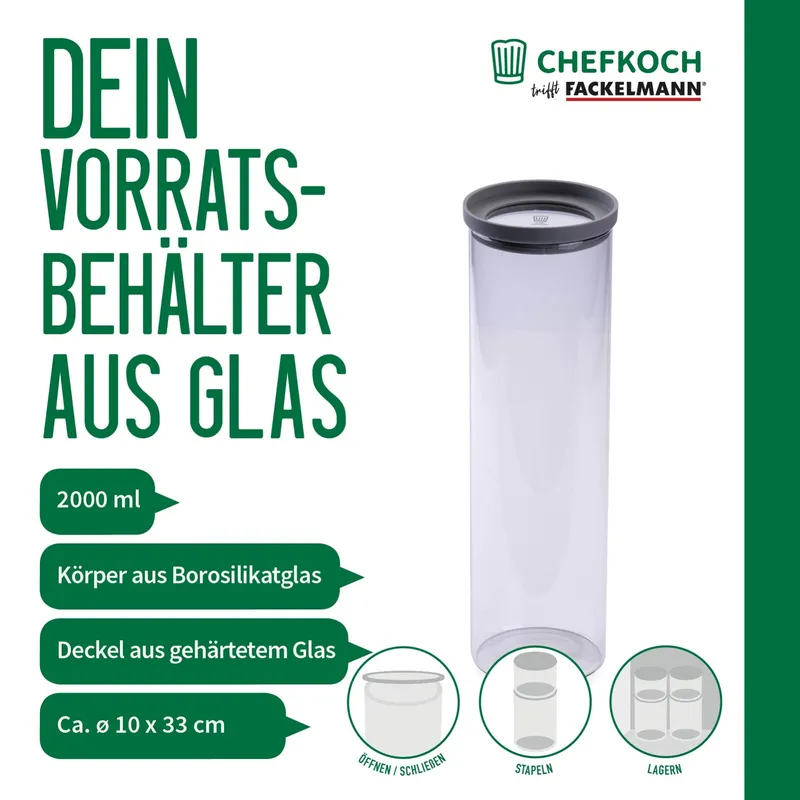 Chefkoch trifft Fackelmann Chefkoch trifft Fackelmann Vorratsglas, 2L – Produktbild 3 von 3