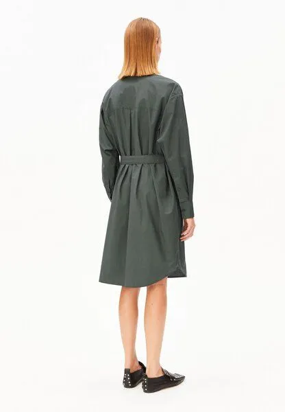 ARMEDANGELS ARMEDANGELS BARREL SLEEVE POPLIN Damen Webkleid aus Bio-Baumwolle, Space steel, – Produktbild 2 von 4