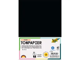 folia folia Tonpapier, 130 g/m², 50 x 70 cm, 10 Bogen, schwarz – Produktbild 1 von 1
