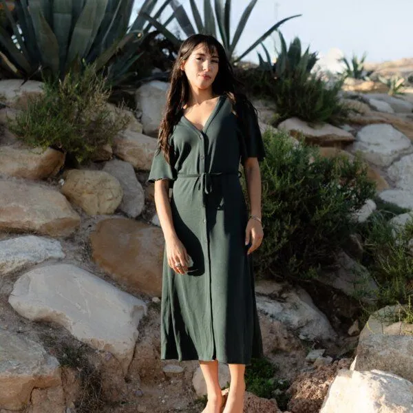 NORDLICHT NORDLICHT Jersey Kleid Anouk aus 100% Tencel, Grün, – Produktbild 1 von 4