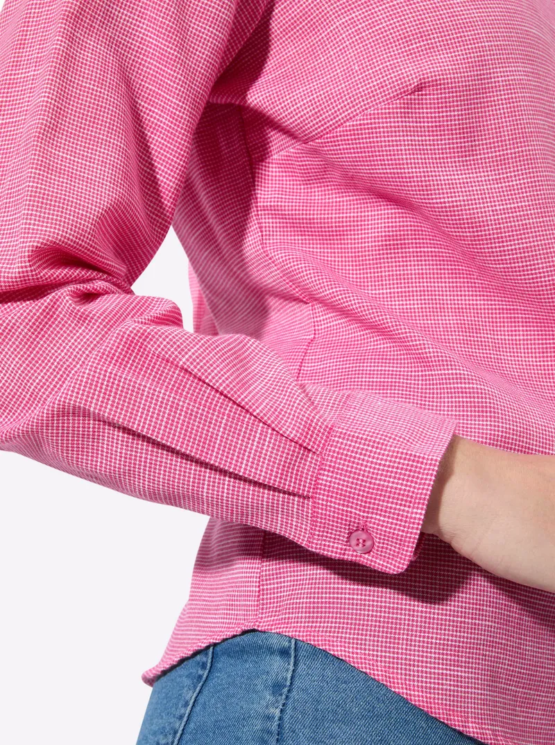 Witt Langarmbluse pink-ecru-kariert, Pink-ecru-kariert, – Produktbild 2 von 2