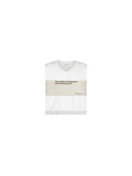 KnowledgeCotton Apparel KnowledgeCotton Apparel 3-Pack Basic T-Shirts mit V-Ausschnitt aus Bio-Baumwolle, Weiß (bright white), – Produktbild 1 von 1